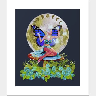 Fairy Magic Enchanted Full Moon Posters and Art